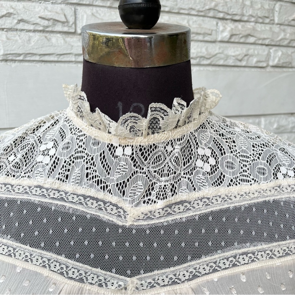 Beautiful Beige Ruffle Neck Top - Picture 5 of 6